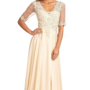 NWT Elizabeth K GL1982 Mother of the Bride Dress Champagne Size 3XL